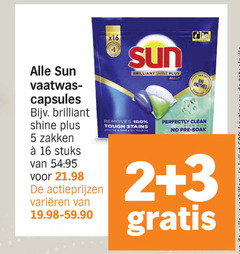  sun vaatwasmiddel 2 3 5 16 100 vaatwas capsules brilliant shine zakken stuks varieeren all removes tough stains som perfectly clean soak with 