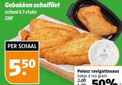  3 50 150 gebakken scholfilet schaal stuks ravigottesaus bakje 