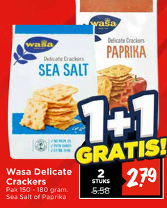  1 2 150 180 279 wasa delicate crackers sea salt palm pak paprika delicato stuks 