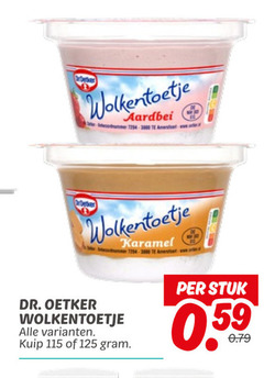 dr oetker toetje wolkentoetje aardbei karamel kuip stuk 