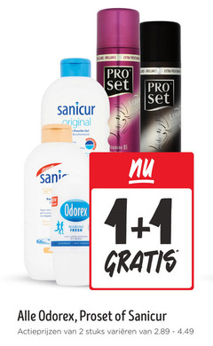 sanicur odorex proset douchegel hairspray deodorant 1 2 original douche gel glans brillance pro love hypo ph king marine fresh anti vitamine b5 stuks varieeren 