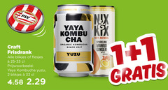  frisdrank 2 3 7 33 100 1913 2017 psv craft blikjes 25-33 kombucha added organic since shaft brewed with citrus fruit from japan natural sparkling mango ginger cayenne zing 
