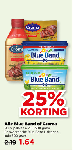  croma blue band margarine olie en vetten 8 25 100 500 750ml bakken braden palmolive halvarine kleurstoffen natuurlijke ingredienten start calcium pakken kuip 
