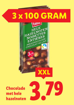  chocolade 3 100 hazelnoten noisettes melkchocolade chocolat lait ge xxl 