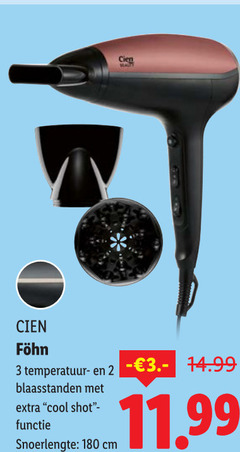  3 180 cien temperatuur blaasstanden cool shot functie snoerlengte cm 