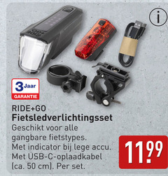  50 3jaar ride go gangbare fietstypes indicator lege accu usb oplaadkabel ca. cm 