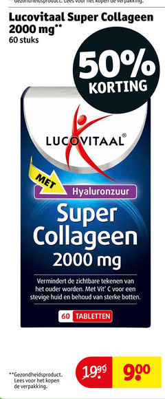  50 60 gezondheidsproduct lees lucovitaal super collageen mg stuks hyaluronzuur zichtbare tekenen ouder vit huid botten tabletten 