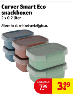  2 curver smart eco snackboxen liter 3.99 