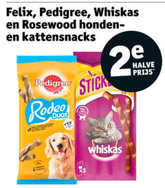  2 5 felix pedigree whiskas rosewood honden kattensnacks rodeo stick halve vitamine 