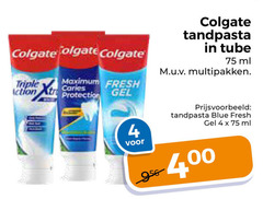  4 colgate triple action fresh caries protection gel tandpasta tube ml multipakken blue 00 