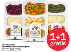  daily chef hollandse kant en klaar maaltijd 1 2 20 500 rode kool runderhachee worteltjes erwtjes kipfilet liver min maaltijden hachee stuks 