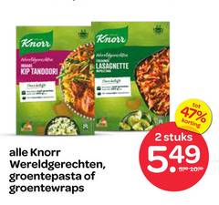  knorr maaltijdmix 2 lasagnette kip tandoori wereldgerechten groentepasta stuks 5 