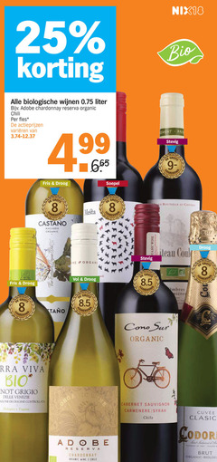  witte wijn rose rode 6 8 25 nix18 bio biologische wijnen liter adobe chardonnay reserva organic chili fles varieeren fris droog soepel cement stevig castano macabeo bouteille chateau 00 wine crime could co cono terra viva pinot grigio venezie origine chile cabernet sauvignon carmenere syrah clasico brut 