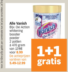  vanish vlekkenverwijderaar 1 2 200 2e halve combinatie detachant vos blancs vlekken action whitening booster poeder potten varieeren 