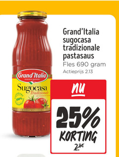  grand italia pastasaus 25 100 maestro sugocasa tradizionale to italiana ricetta fles actieprijs 