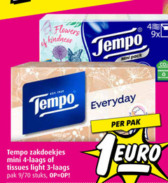  tempo tissues zakdoeken 3 4 flowers mini pack co zakdoekjes light pak 9 stuks everyday 