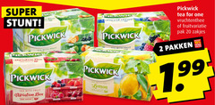  pickwick thee 2 10 20 100 super tea with fruit box natural lemon for one vruchtenthee fruitvariatie pak zakjes pakken 
