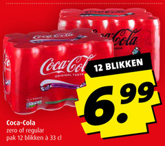  coca-cola cola 12 33 00 330ml coca zero regular pak blikken original taste 