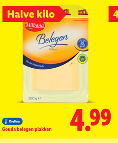  kaasplakken 500 halve kilo koeling milbona belegen gouda holland 48 ge 