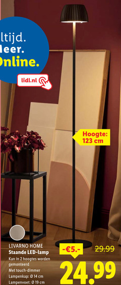  2 14 19 online lidl.nl hoogte cm livarno home staande led lamp hoogtes gemonteerd touch dimmer lampenkap lampenvoet 