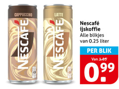  nescafe ijskoffie cappuccino latte blikjes 0.25 liter blik 