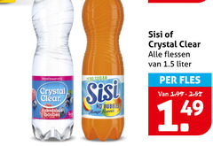  sisi crystal clear frisdrank fruitdrank koolzuurvrij framboos bosbes zero sugar bubbles mango flavour flessen liter fles 