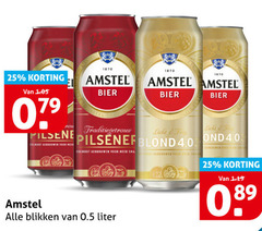  amstel blikjes bier 25 1870 pilsener licht fris volmout hout ond blikken liter 