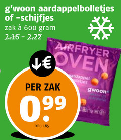  600 aardappelbolletjes schijfjes zak airfryer kilo aardappel gwoon 