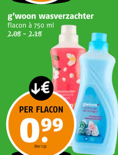  gwoon wasverzachter 750 flacon ml liter 