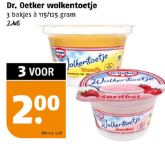  dr oetker toetje 3 200 dr. wolkentoetje bakjes kilo v.a. vanille aardbei 