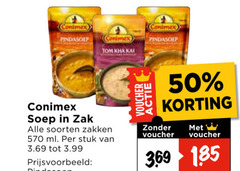  conimex soep 50 pindasoep tom zak soorten zakken ml stuk 3.99 voucher 