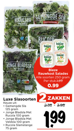  2 100 250 melange gemengde sla grootverpakking bieze jonge bladsla luxe slasoorten rucola veldsla slamelange rauwkost salades soorten stuk zakken 