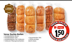  bolletjes 6 bakkerij verse zachte bollen hotelkadetten bruin wit fijn volkoren meergranenbollen sesambollen witte puntjes zak stuks zakken minder 