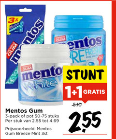  mentos kauwgom 1 3 3x white gum pack pot stuks stuk breeze mint re 