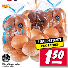  bolletjes 8 150 witte bollen molen vers goud bruine lang zak stuks 