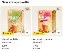  nescafe oploskoffie 2 5 8 new hazelnut latte sticks book amaretto 