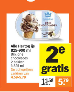  hertog ijsspecialiteit 2 825 drie chocolades ijs ml bakken varieeren 