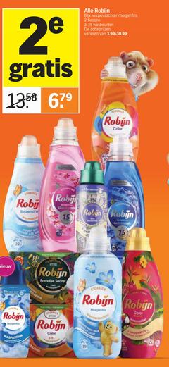  robijn wasverzachter wasmiddel 2 15 22 23 classics advanced quickwash morgenfris flessen wasbeurten varieeren color paradise secret beleving classica 