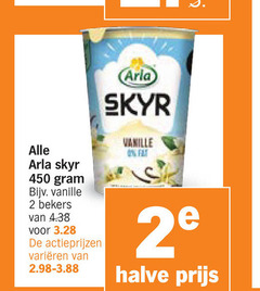  arla yoghurt 2 450 skyr vanille bekers varieeren halve 