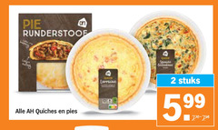  albert heijn huismerk quiche 2 pie runderstoof quiches duchess lorraine stuks 