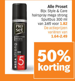  proset hairspray 5 50 300 mega strong pro style care spuitbus ml varieeren ge 