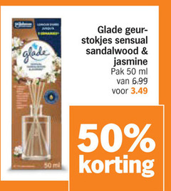  50 glade 50ml geur stokjes sensual sandalwood jasmine pak ml 