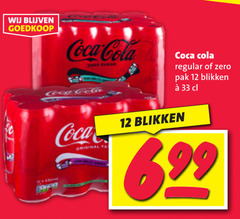  coca-cola cola 12 33 coca zero regular pak blikken original 