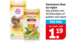  zonnatura thee mueslirepen 2 19 20 100 natuurlijk bio venkel fenouil groene ginseng puur pro repen pakken theezakjes pak 