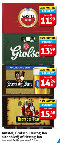 amstel hertog jan grolsch krat bier 24 25 99 1615 1870 bieren gb meesterschap alcoholvrij rock fa cosi spelen liter 
