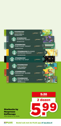  starbucks koffiecups 2 7 10 11 single origin guatemala roasted ground coffee capsules espresso roast by nespresso pike blonde ge ristretto shot colombia tens breakfast blend house lungo dozen stuks 5 99 plus.nl 