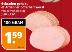  100 gebraden gehakt ardenner boterhamworst versafdeling kilo 