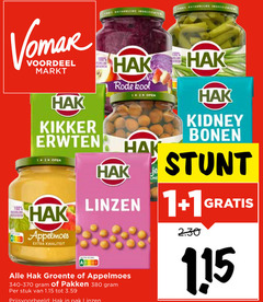 hak appelmoes groenteconserven kikkererwten 1 12 13 100 voordeel markt natuurlijke kikker erwten rode kool open kidney bonen linzen groente pakken stuk pak 