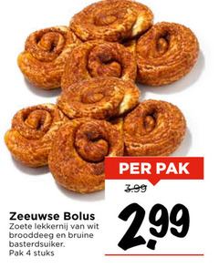 4 zeeuwse bolus zoete lekkernij wit brooddeeg bruine basterdsuiker pak stuks 3.99 