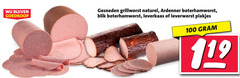  100 gesneden grillworst naturel ardenner boterhamworst blik leverkaas leverworst plakjes 